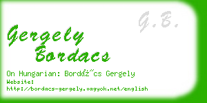 gergely bordacs business card